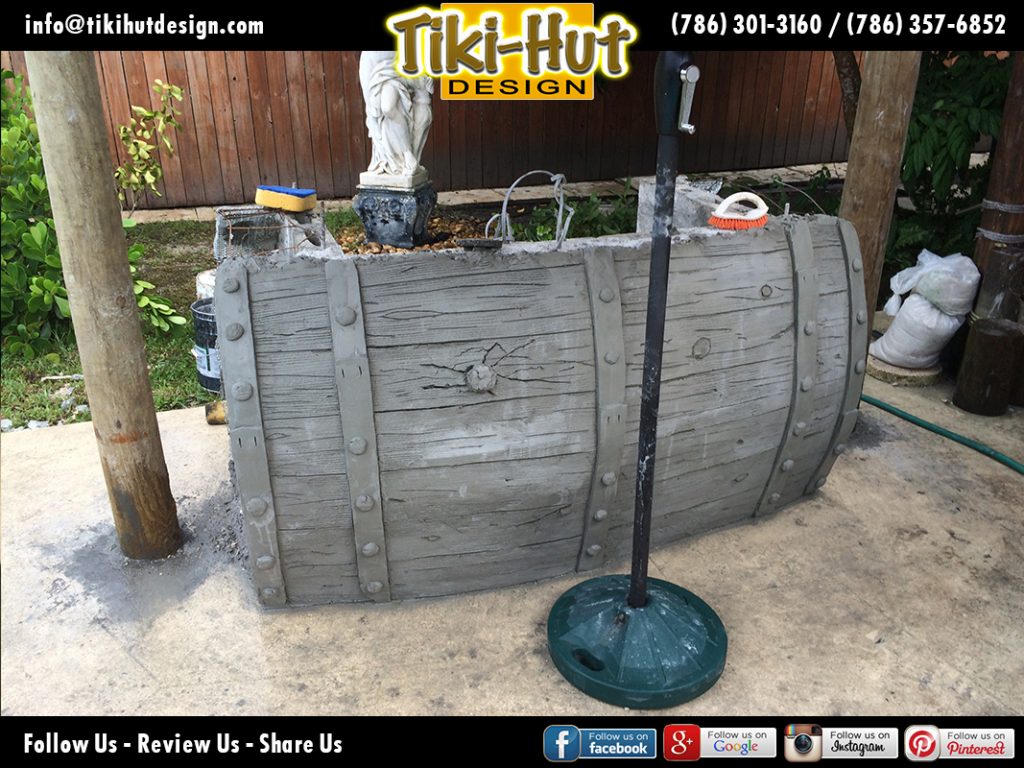 Custom-Cement-Barrel-Tiki-Bar-before-Tiki-Huts-Miami