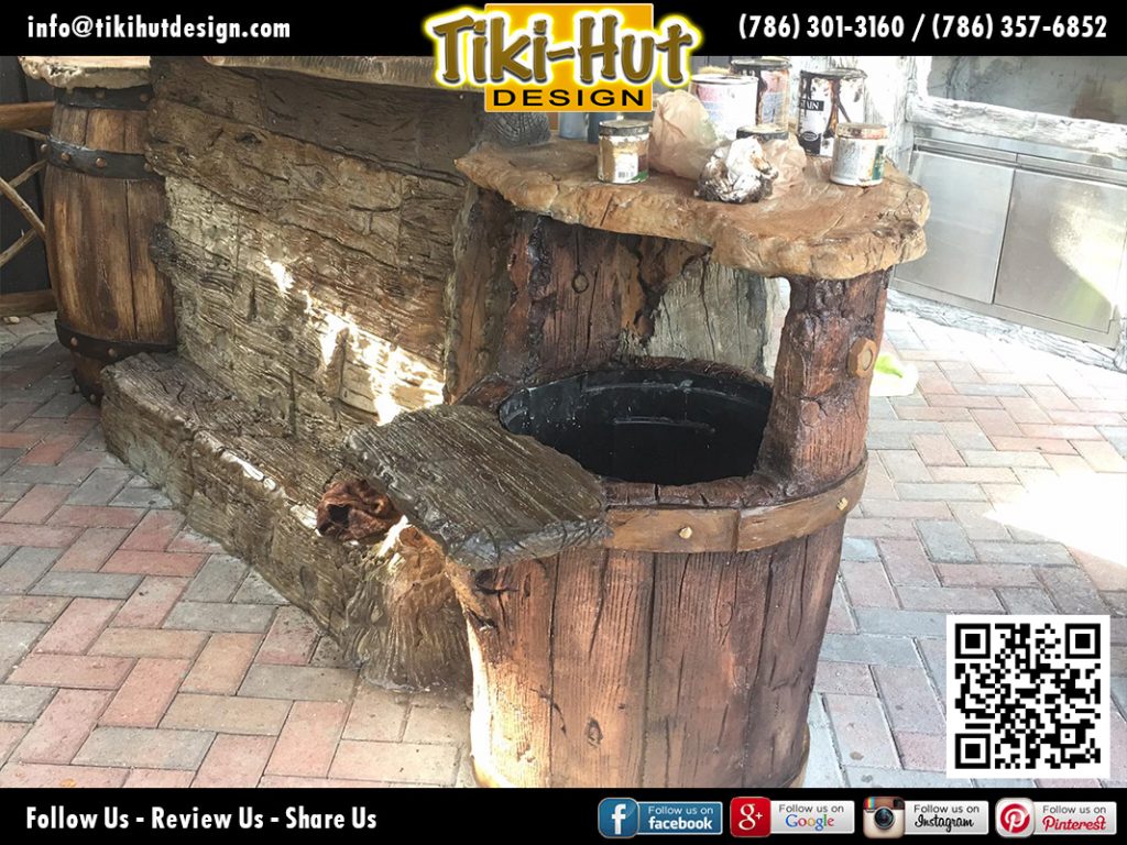 tiki-hut-design-kitchen-counter-corner-seat-with-beer-container